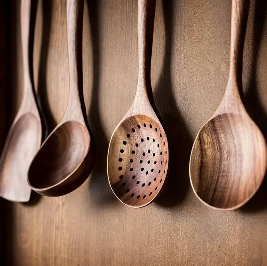 9 Piece Set Wooden Spatula Cookware Kitchenware Set