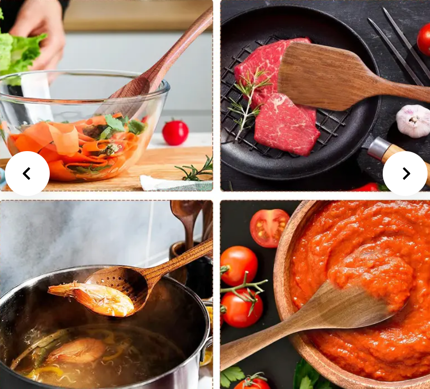 9 Piece Set Wooden Spatula Cookware Kitchenware Set